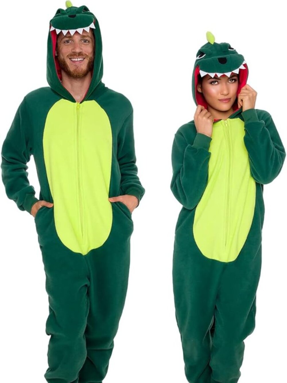 Silver Lilly Green Dinosaur Onesie Costume Adult Small Halloween